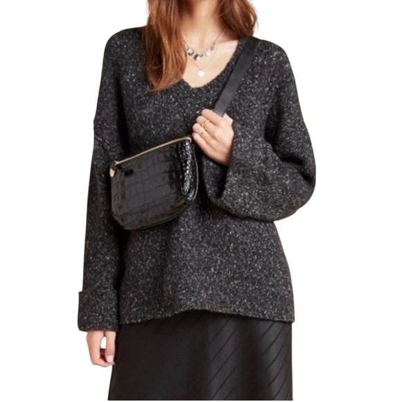 Anthropologie Wool Blend Wide Cuffed Sleeve Sweater Size Small - Picture 1 of 12